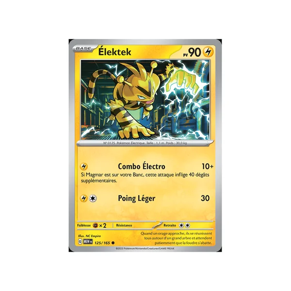 Carte Pokémon Élektek 125/165 Commune 151