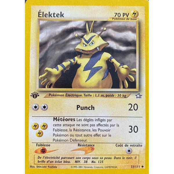 Carte Pokémon Élektek 33/111 Peu commune Neo Genesis