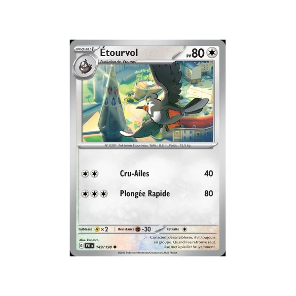 Carte Pokémon Étourvol 149/198 Commune Écarlate et Violet (JCC)