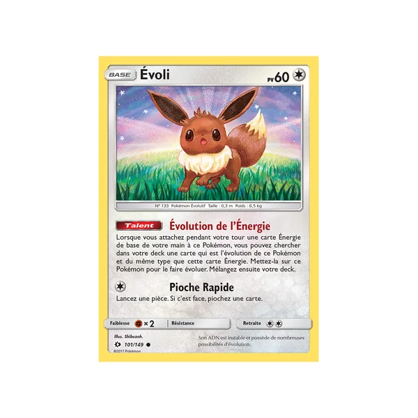 Carte Pokémon Évoli 101/149 Commune Soleil et Lune (JCC)