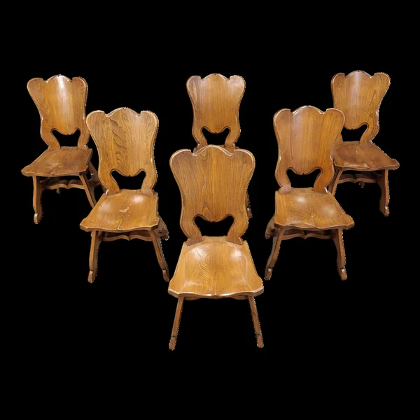 Chaises de salle à manger rustiques en chêne, Pays-Bas années 1960