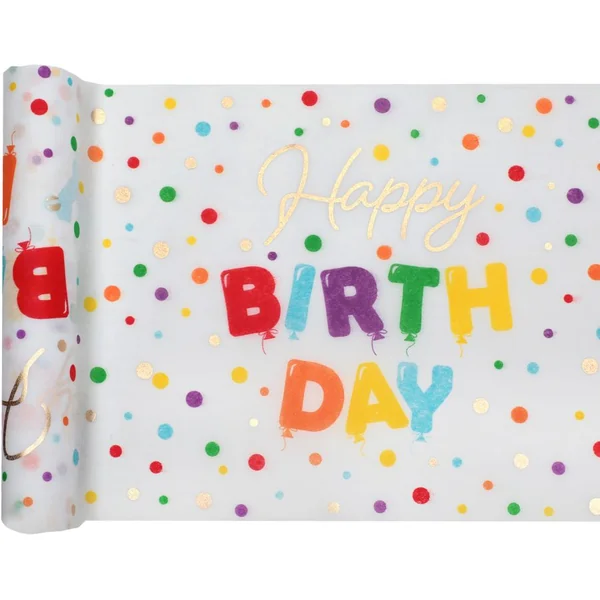 Chemin de Table Happy Birthday Ballon