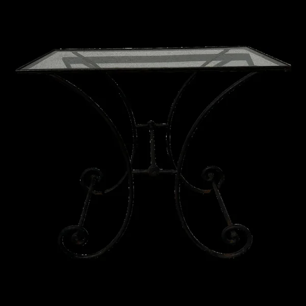 Console en fer forgé et verre