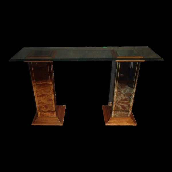 Console vintage verre et miroir année 70