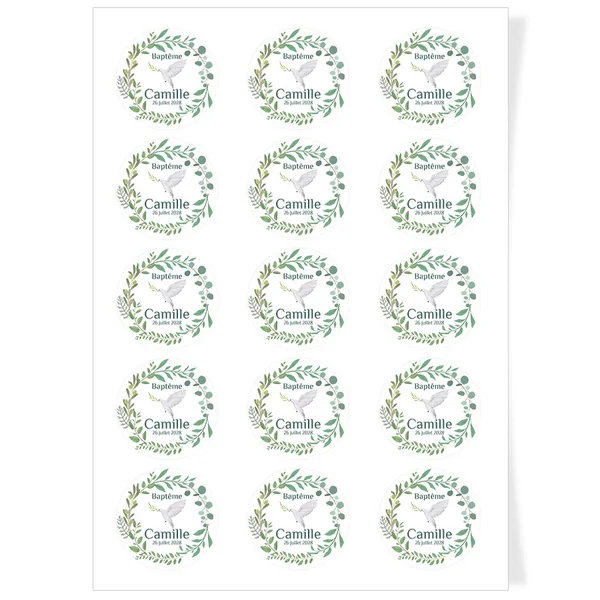 Disques Cupcake à personnaliser - Baptême Colombe