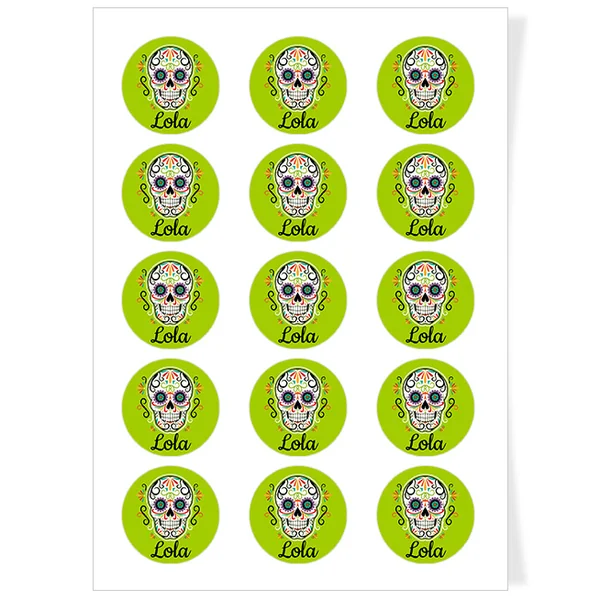 Disques Cupcake à personnaliser - Calavera
