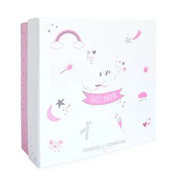 Doudou licorne rose
