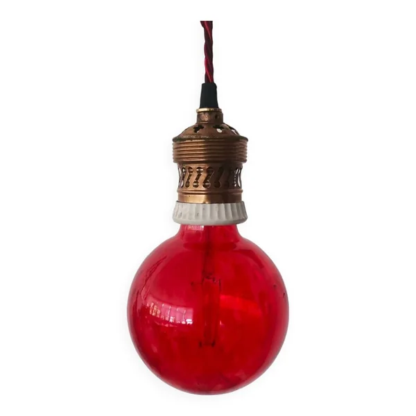Douille d'ampoule antique en laiton, 1900