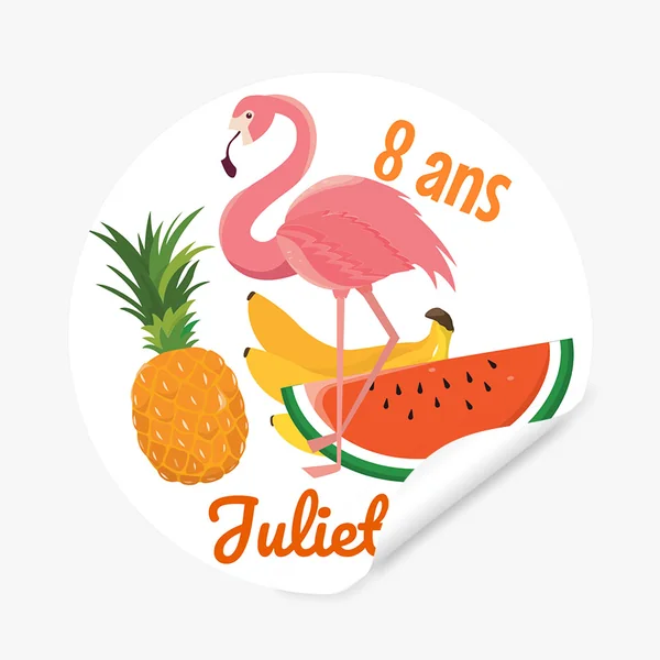 Etiquettes adhésives à personnaliser - Tropical Flamingo