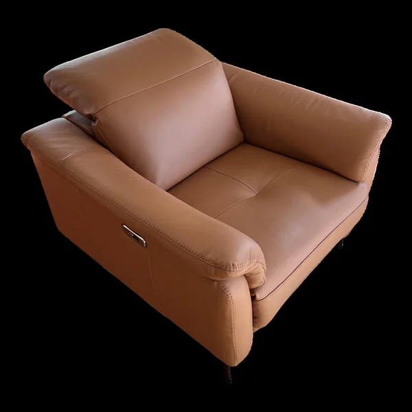 Fauteuil 1 place Pisa en cuir cognac