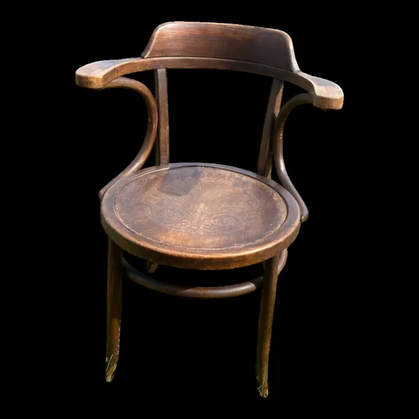 Fauteuil de bureau J J Kohn bois courbe