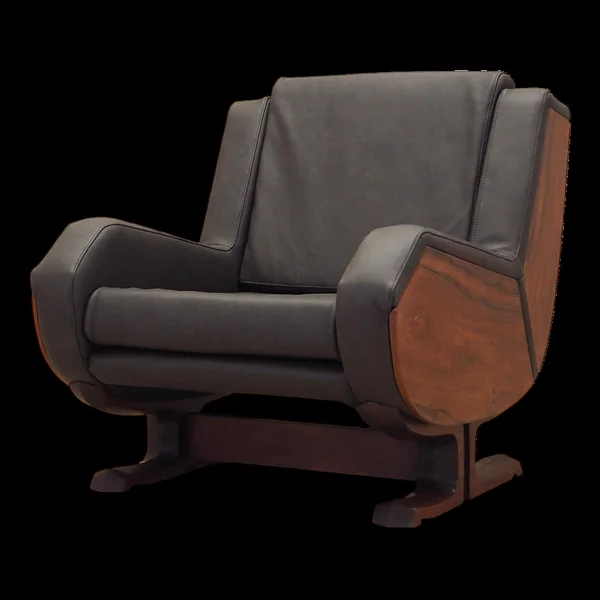 Fauteuil en cuir, Italie années 1970