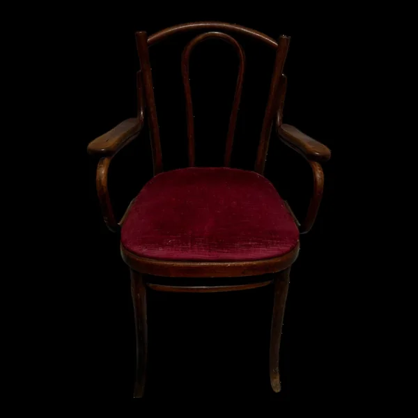 Fauteuil Thonet Wien bistrot en bois cintré, assise velours – circa 19
