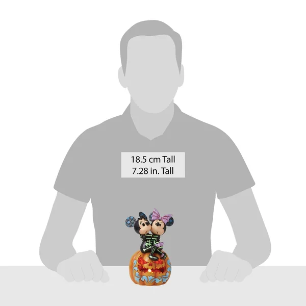 Figurine Citrouille LED Mickey et Minnie squelettes - Disney Traditions