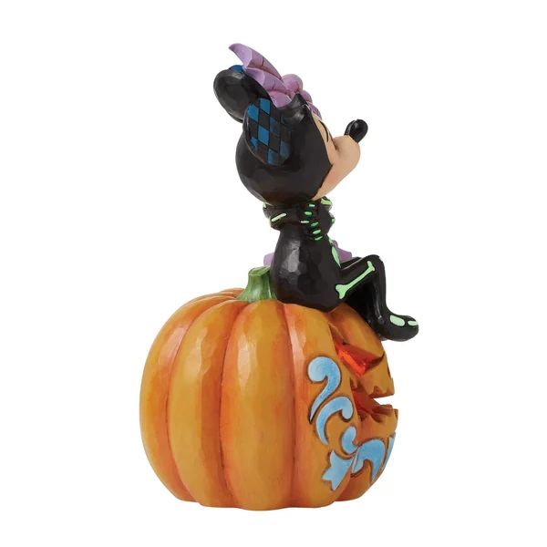 Figurine Citrouille LED Mickey et Minnie squelettes - Disney Traditions