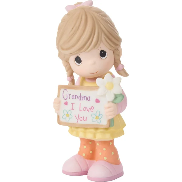 Figurine Fille avec panneau et fleur pour Grand-mère - Precious Moments