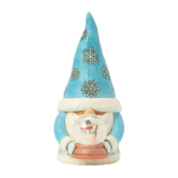 Figurine Gnome de Noël Bleu Mini Boule Neigeuse - Heartwood Creek