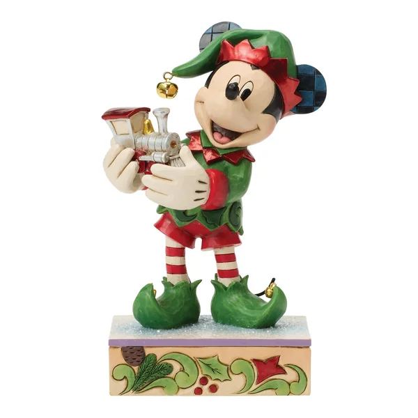 Figurine Mickey Elfe et son Petit Train (Édition Spéciale) - Disney Traditions