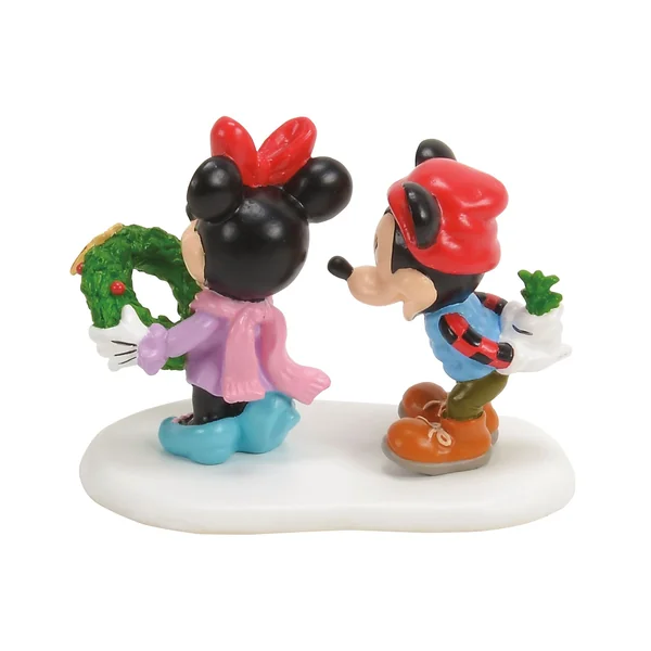 Figurine Mickey et Minne Gui Noël - Disney Village