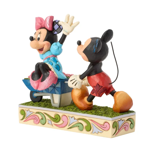 Figurine Mickey et Minnie avec brouette printemps - Disney Traditions