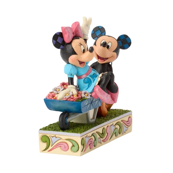 Figurine Mickey et Minnie avec brouette printemps - Disney Traditions