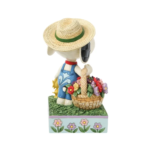 Figurine Snoopy tenant un panier de fleurs - Peanuts by Jim Shore