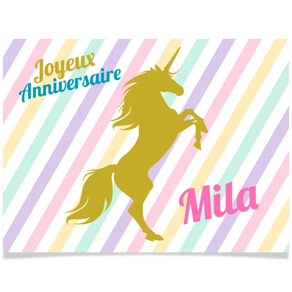 Fotocroc rectangle à personnaliser - Licorne Or