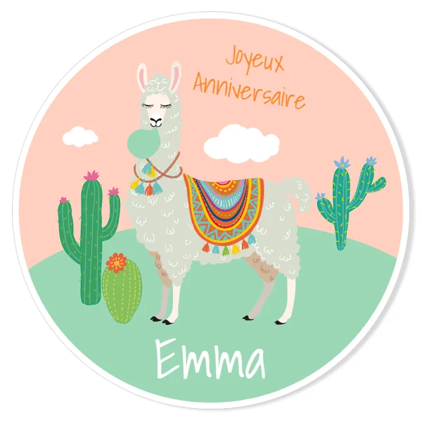 Fotocroc rond à personnaliser - Lama