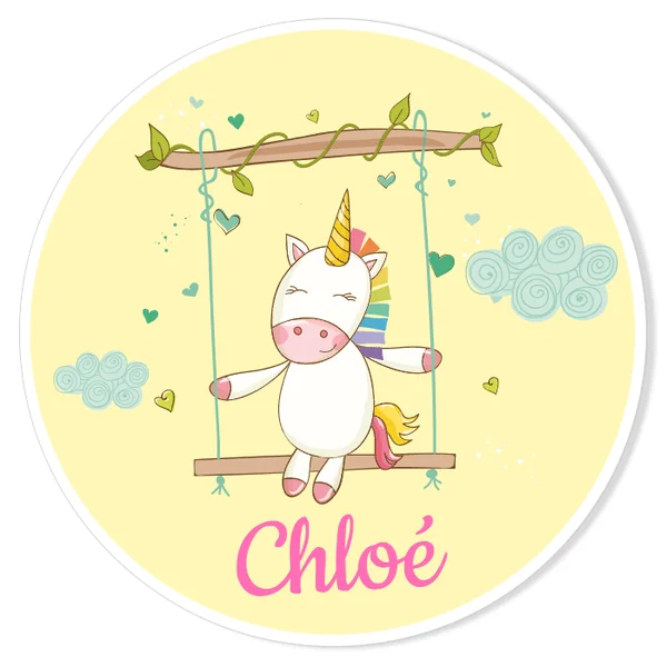 Fotocroc rond à personnaliser - Licorne Baby