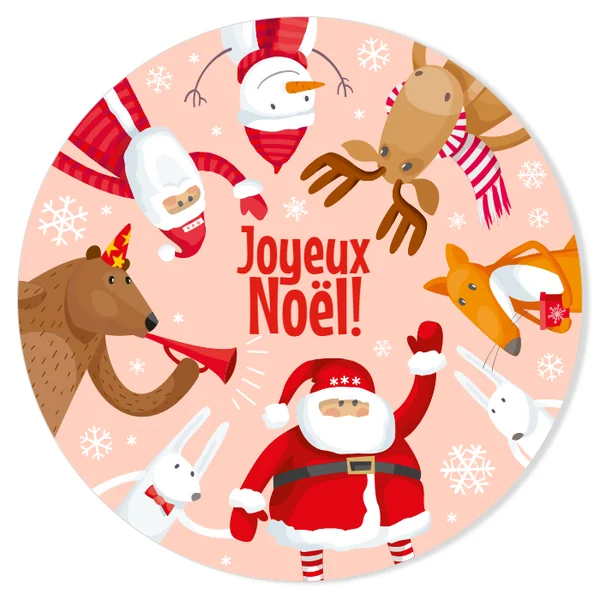 Fotocroc à personnaliser - Ronde de Noël Rose