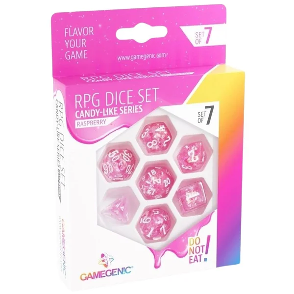 Gamegenic - Candy-like Series -Rasberry- Set de 7 Dés JDR