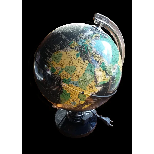 Globe terrestre lumineux année 1970
