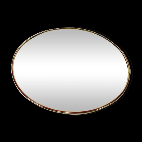 Grand miroir mural rond des années 60.