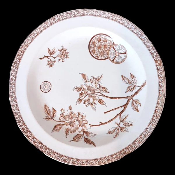 Grand plat creux terre de fer décor marguerite