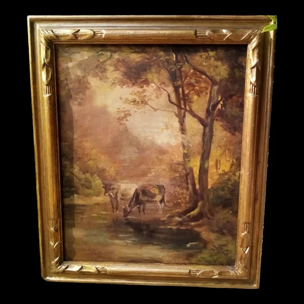 Huile sur toile vaches