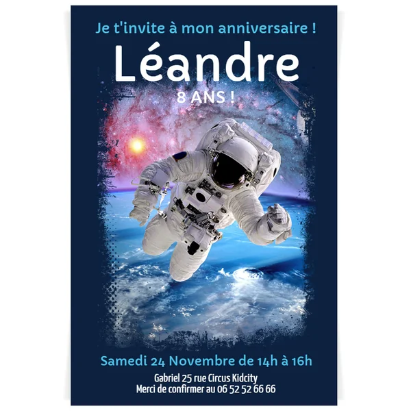 Invitation à personnaliser - Astronaute