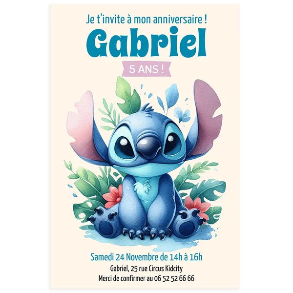 Invitation à personnaliser - Stitch