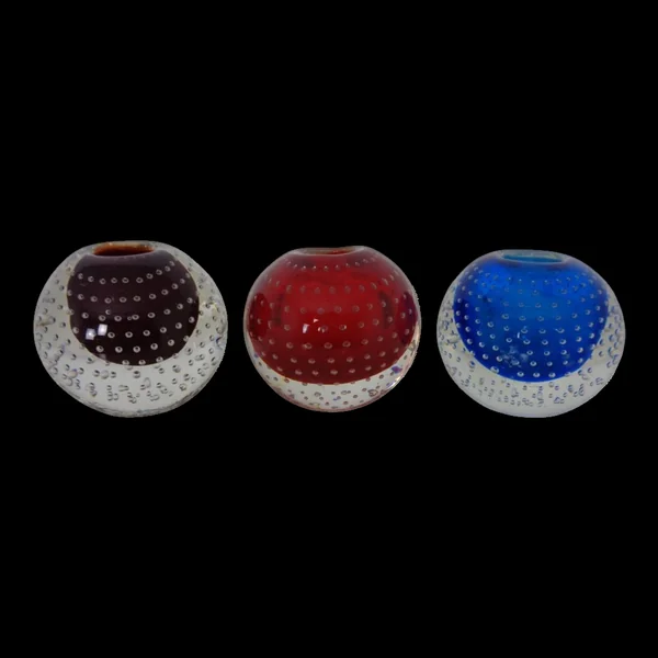 Italian Candleholders in Murano Glass, 1950s, Set of 3