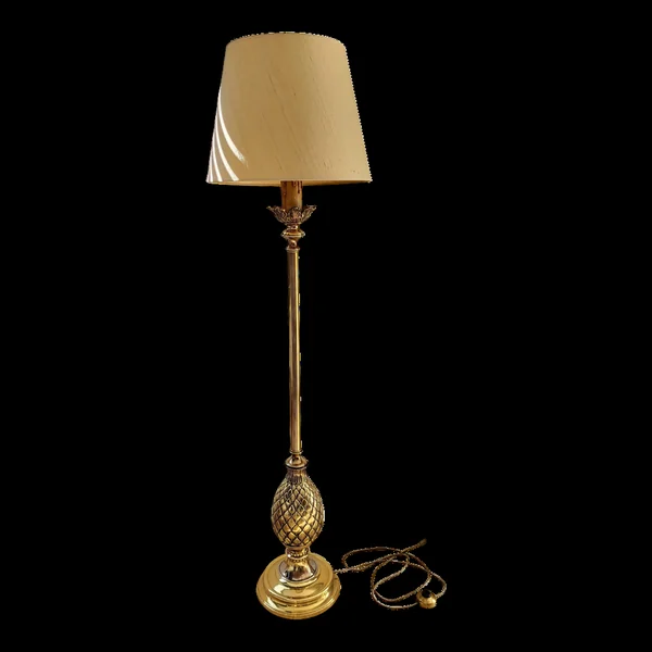 Lampadaire Hollywood Regency en laiton en forme d'ananas