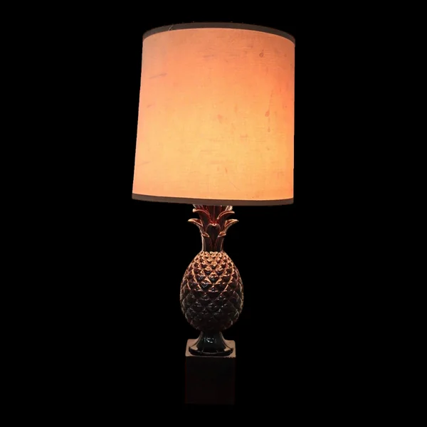 Lampe De Bureau Ananas Marron Vintage En Céramique, 1970s