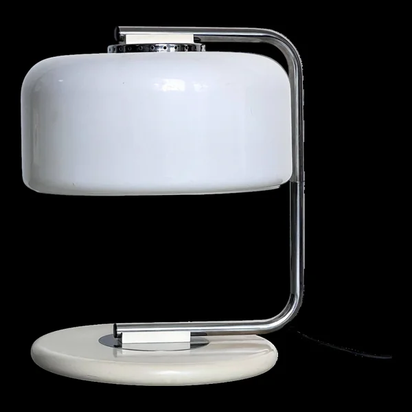 Lampe de table / bureau collectible de l'ère spatiale en acier et plexiglas Voghera par Zonca