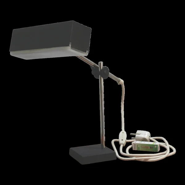 Lampe de table cubique en métal de Leclaire & Schäfer, années 1960