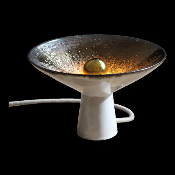 Lampe évasée en grès, pièce unique