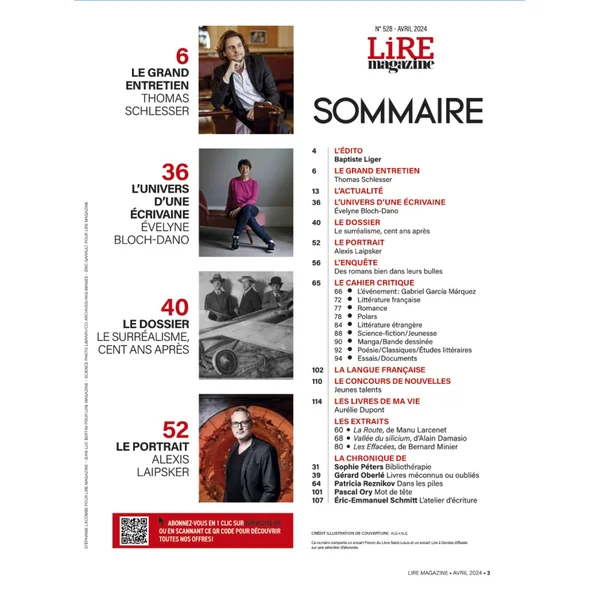 Lire Magazine n°528 - Le surréalisme 100 ans après - Avril 2024