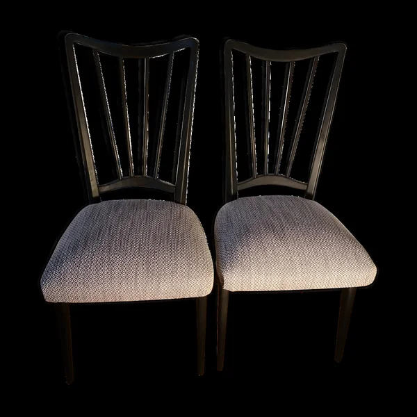 Lot 2 chaises bois tissu