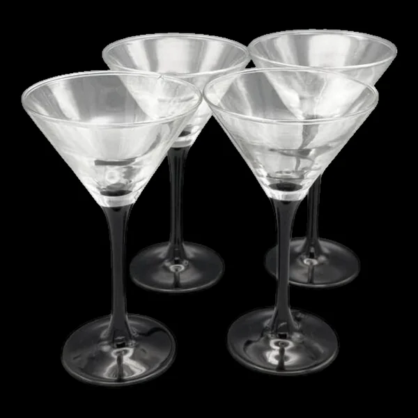 Lot de 4 verres à cocktails Luminarc pied noir