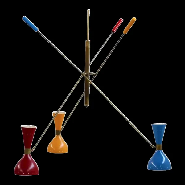 Lustre balancier italien 3 bras articulable