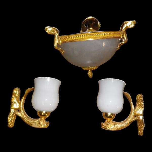 lustre et ses appliques laiton bronze dorée