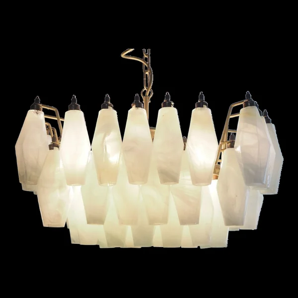 Lustre vintage italien- verres de Murano opaline