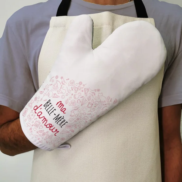 Manique droite de cuisine "ma Belle-mère d'amour"